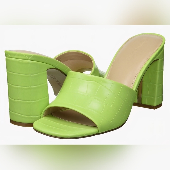 The Drop Pattie High Block- Heeled Mule Sandal #769, 770, 789, 790 - Picture 1 of 10